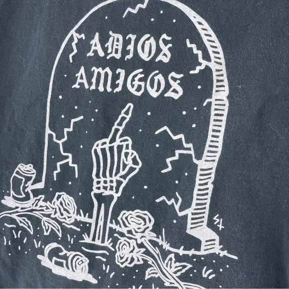 Sketchy Tank Mens Size L Adios Amigos short sleeve shirt 1957 - Picture 6 of 7